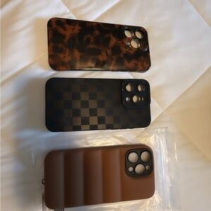 Stylish Brown and Black Phone Cases IPhone 15 Pro max